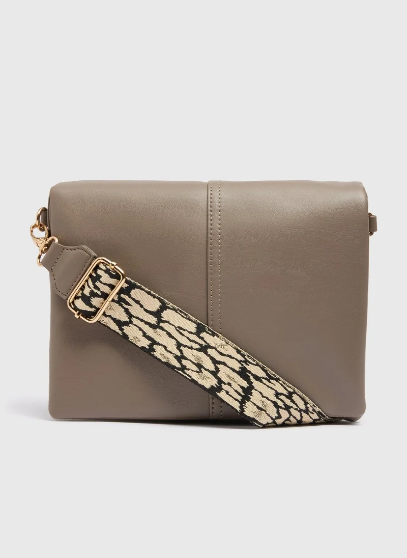 Matalan Taupe Leopard Strap Handbag