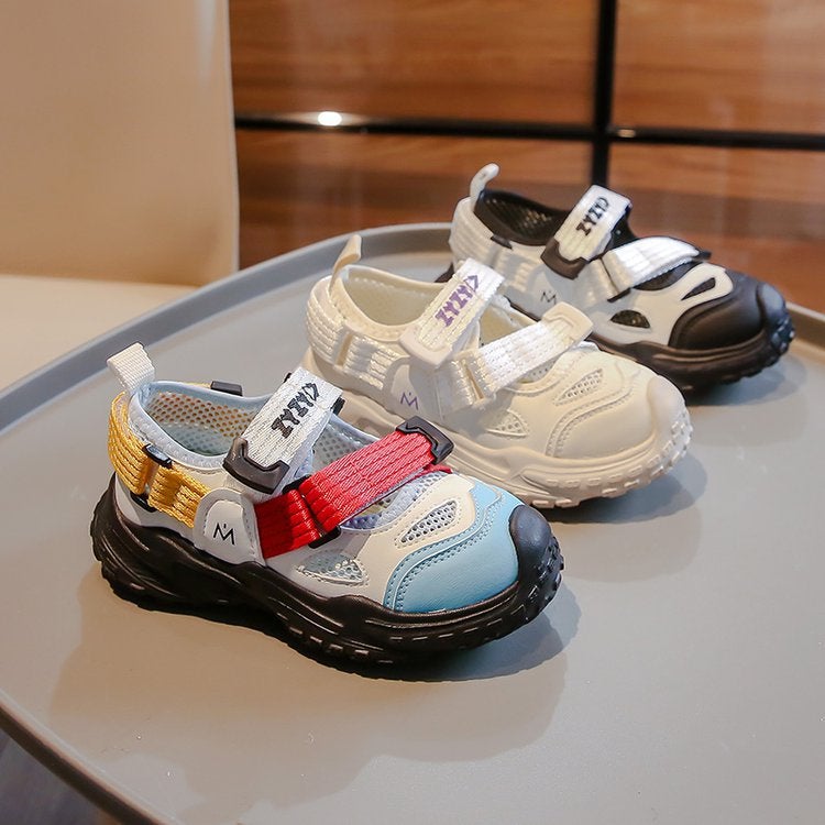 Children'S Shoes Frame Sandals 2025 Mesh Hollow Breathable Sneaker Korean Style Boys And Girls Shoes - Image 3