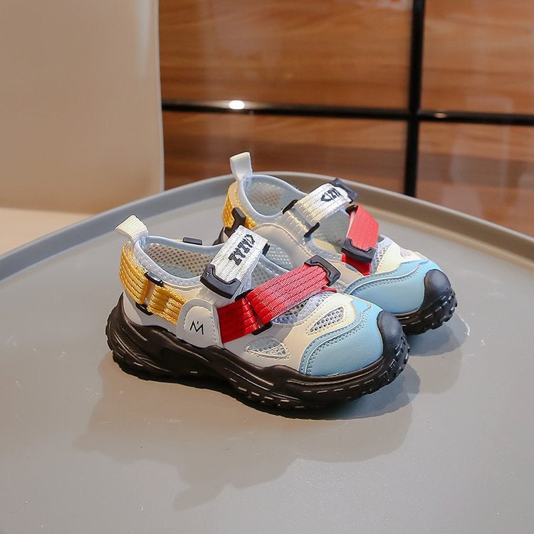 Children'S Shoes Frame Sandals 2025 Mesh Hollow Breathable Sneaker Korean Style Boys And Girls Shoes - Image 5