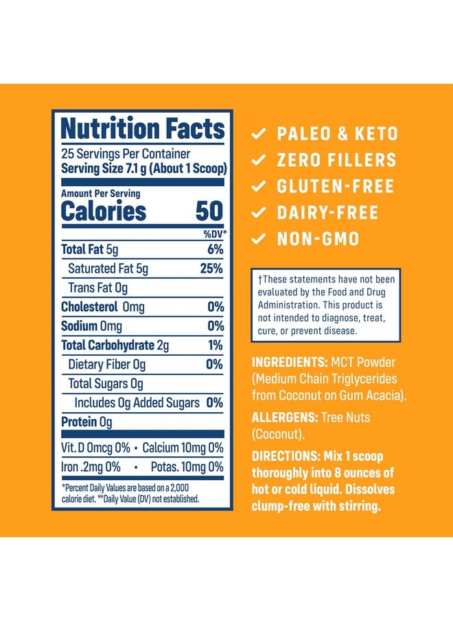 NativePath NativePath MCT Oil Powder Supplement - Unflavored MCT Powder with Keto-Friendly C8 MCTs. Free of Dairy, Gluten and GMOs, 25 Servings  - Image 2