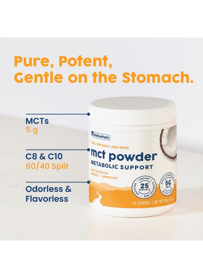 NativePath NativePath MCT Oil Powder Supplement - Unflavored MCT Powder with Keto-Friendly C8 MCTs. Free of Dairy, Gluten and GMOs, 25 Servings  - Image 4