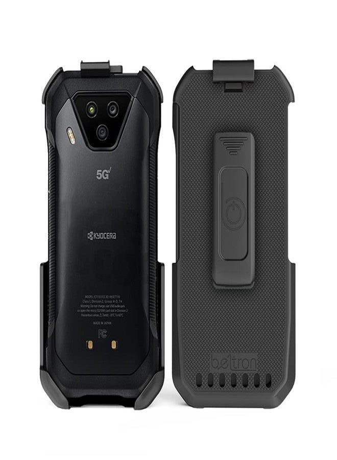 جراب حماية لجهاز DuraForce Ultra 5G UW، حامل مشبك حزام دوار شديد التحمل من BELTRON لجهاز Kyocera DuraForce Ultra 5G E7110 (Verizon) الميزات: تثبيت آمن، مزلاج سريع الفتح (قوة صناعية) - Image 4