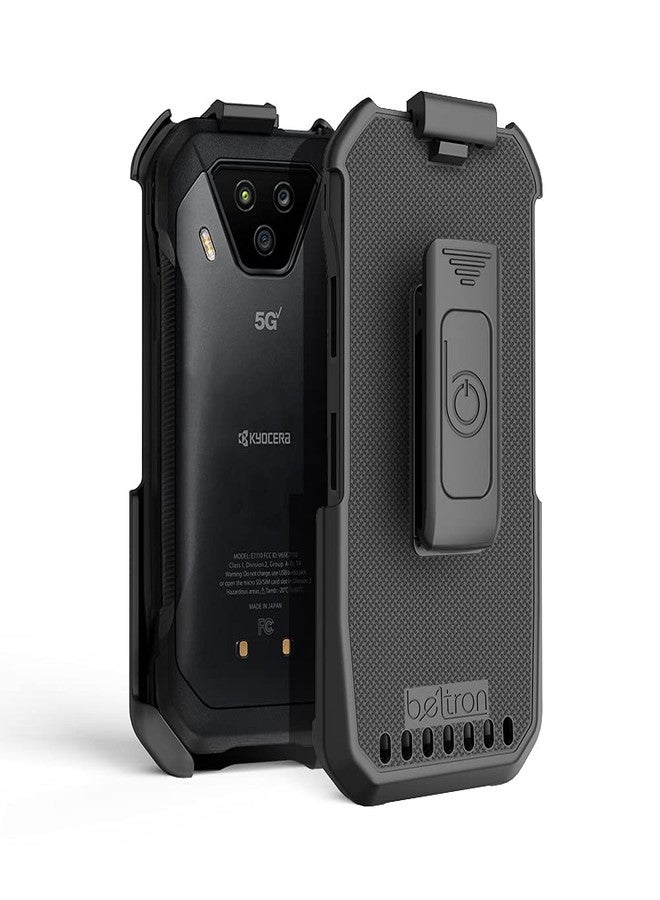 جراب حماية لجهاز DuraForce Ultra 5G UW، حامل مشبك حزام دوار شديد التحمل من BELTRON لجهاز Kyocera DuraForce Ultra 5G E7110 (Verizon) الميزات: تثبيت آمن، مزلاج سريع الفتح (قوة صناعية) - Image 2