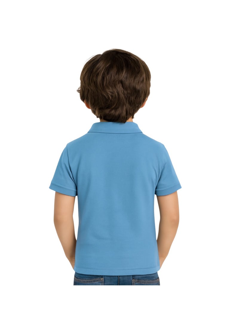 برينت شوب فور مي تيشيرت بولو للأطفال للأولاد 230 جرام في المتر المربع من القطن الخالص الألوان الأساسية - Image 5