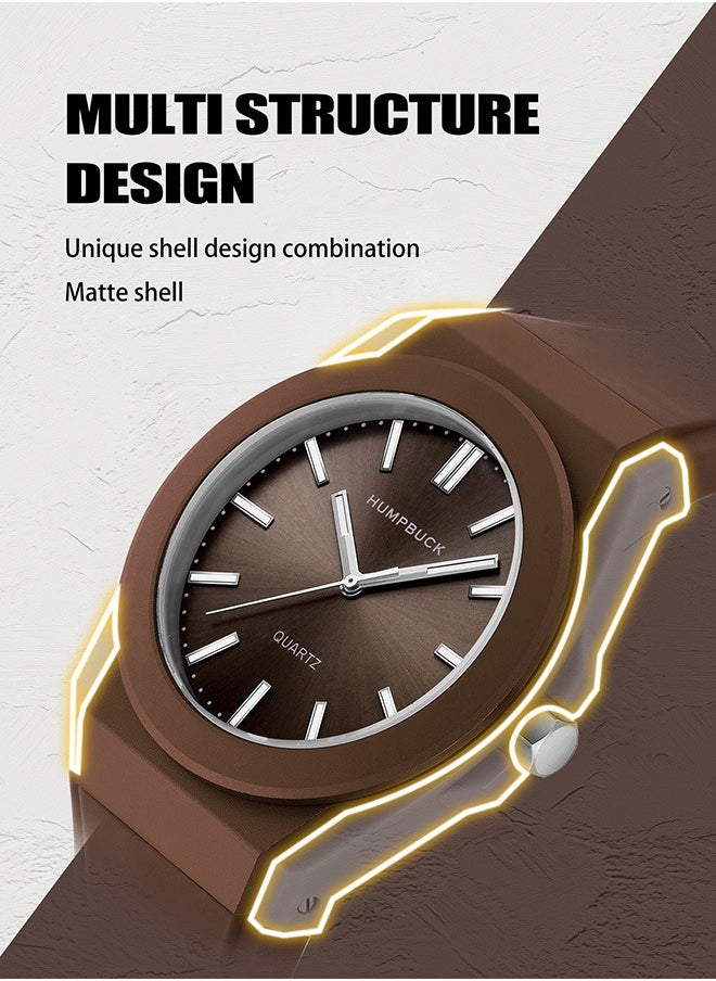 HUMPBUCK - Ultra-thin Plastic Watch Fashion Casual Quartz Silicone Strap Light Wristwatch Waterproof Sport Gifts for Men & Women - Image 1