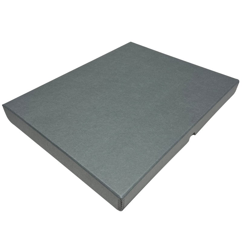 Lineco Folio Storage Box Clamshell Design with Metal Edge 165x205x175 Inches Archival Boxboard Preserve Photos Cards Magazines Documents Art Ephemera Family Records Gray Pack of 1