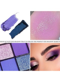 MISS 16 Colors Shimmer Matte Eyeshadow Palette, Waterproof Colorpop Navy Blue Eyeshadow Purple Eye shadow Paleta Series, Matt Powder Pressed Eye Pallet, Highly Pigmented Shiny Glitter Eyeshadow Makeup  - Image 2