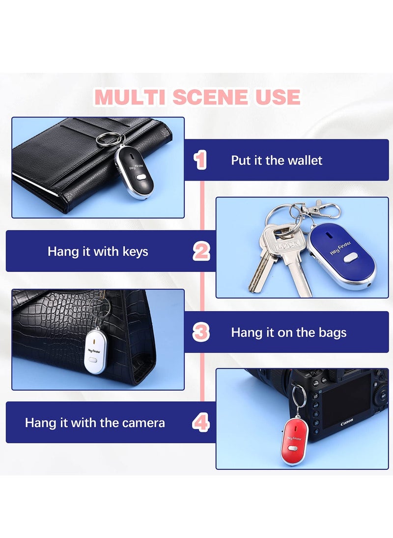 SYOSI Key Finder 4 Pieces Key Finder Locator LED Light Remote Sound Control Lost Key Finder with Keychain for Child Elderly Pet Luggage  - Image 5