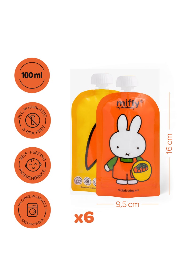 didobaby didobaby Reusable Pouches (Pack of 6)  - Miffy  - Image 2