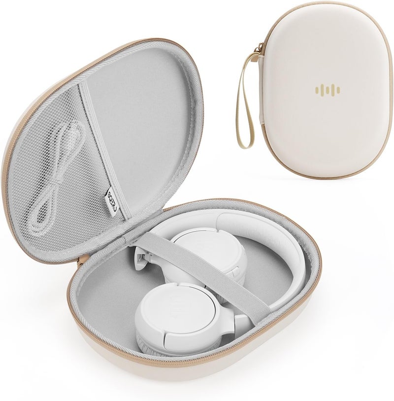 SQERO Earphone Case for JBL Tune 520BT/510BT/500BT/720BT/Bose/Soundcore Anker/BERIBES/KVIDIO/TOZO/JLab Ultra Slim Pocket Over-Ear Headphones Universal Portable Travel Organizer Bag (Beige) - Image 1