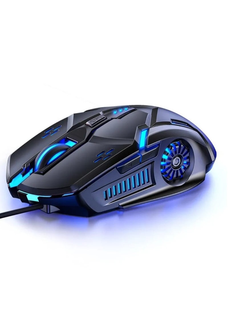 Gaming - Adjustable DPI Optical Wired Gaming Mouse fo 6D key layout  with RGB light , 6 Programmable Buttons with Macro-recording Gaming Mice with Fire Button PC Gamers for Windows 7/8/10/XP Vista Linux, Black - Image 1