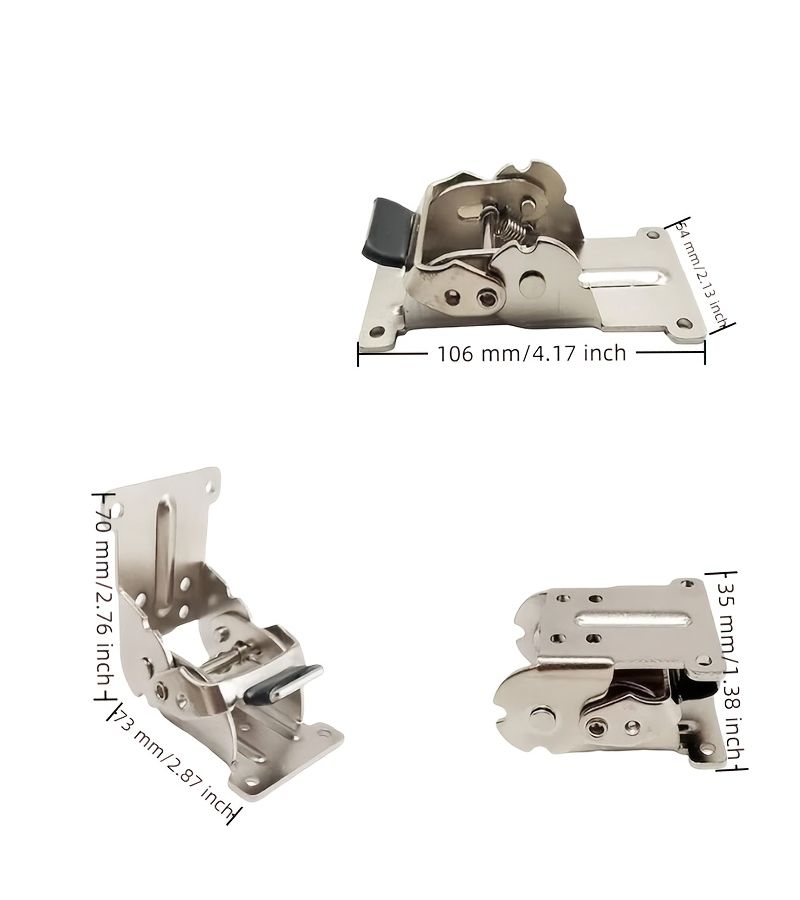 Silvery Self Locking Hinge 90 180 Degree For Folding Tables And Chairs 8pcs - Image 3
