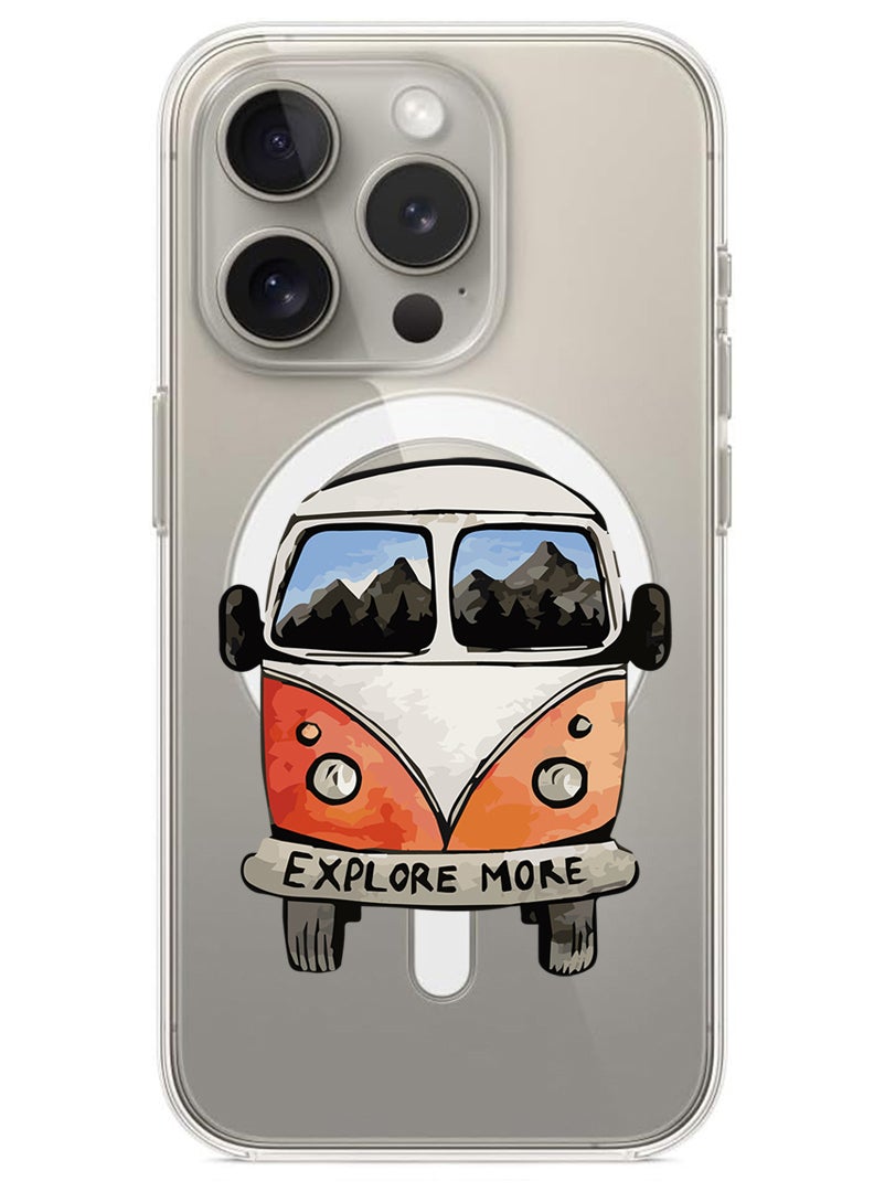 Theodor Magnetic Case for iPhone 15 Pro 6.1-inch Compatible with MagSafe Wireless Charging, Shockproof Phone Bumper Cover Explore more-01 - Image 1