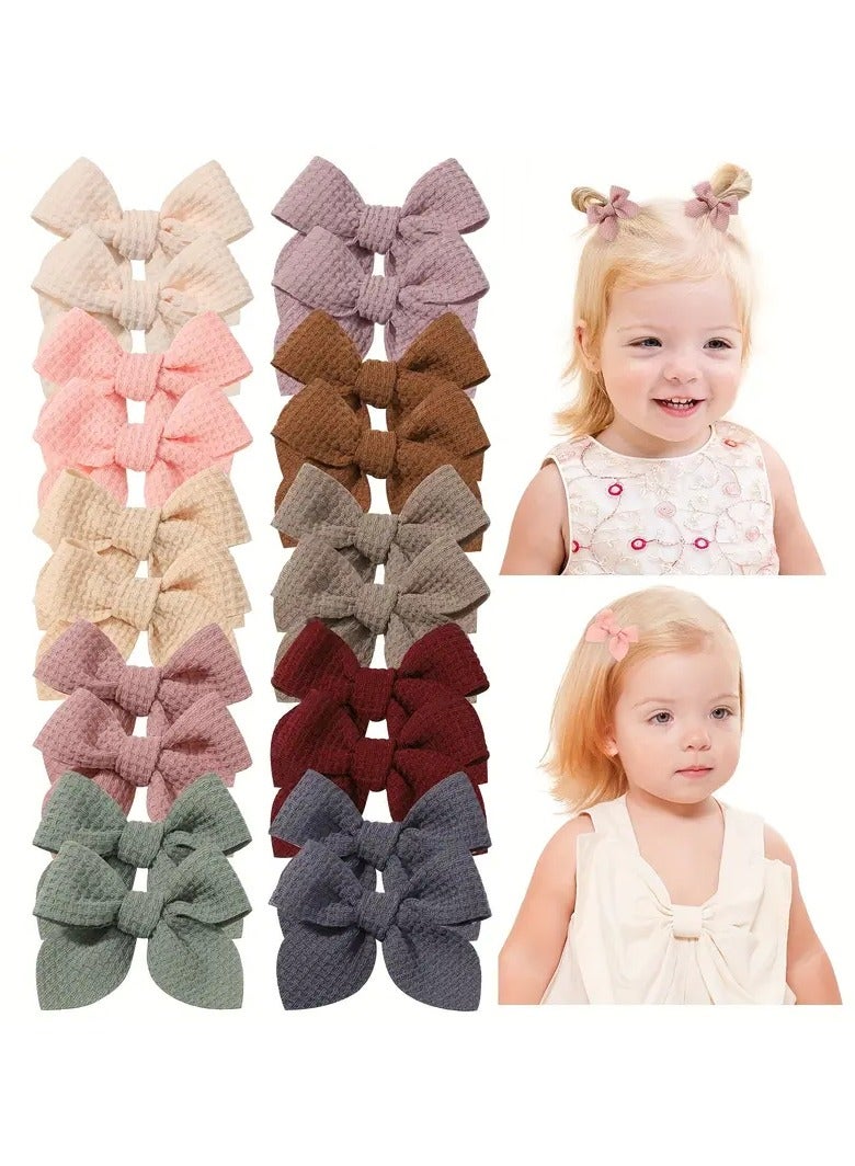 Set Of 20 Trendy Hair Clips With Bow Design For Girls - Macaron Colors, Polyester Fabric. - Image 2