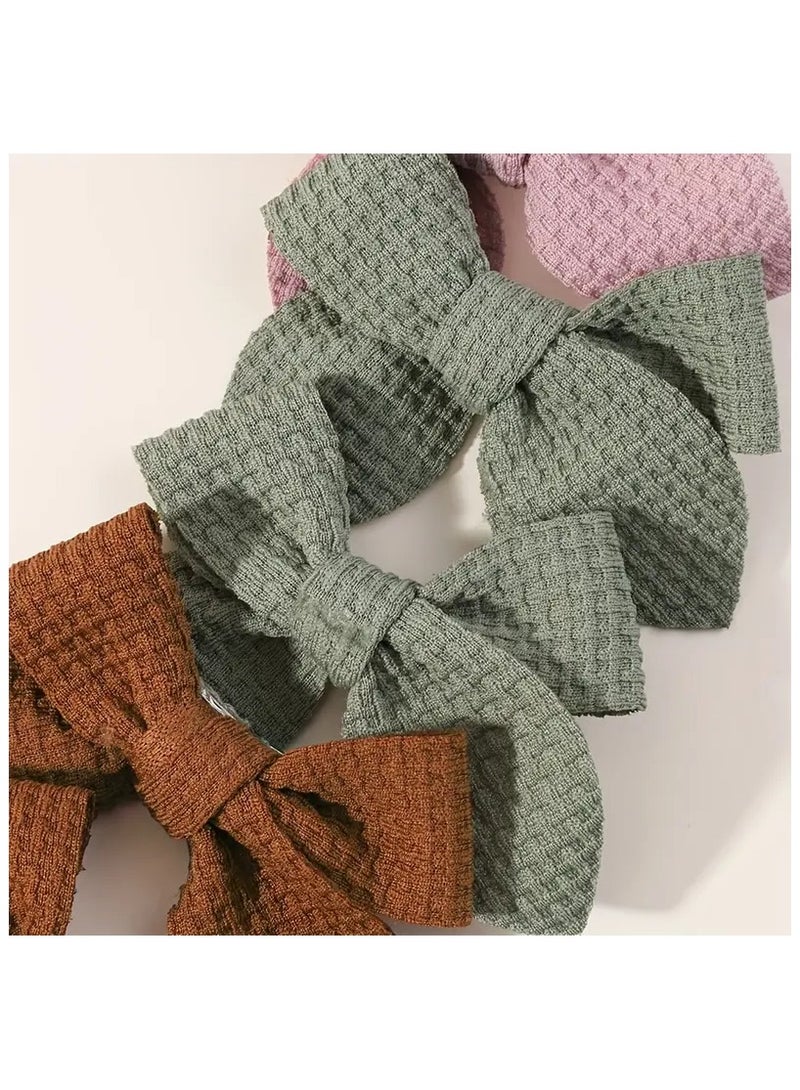 Set Of 20 Trendy Hair Clips With Bow Design For Girls - Macaron Colors, Polyester Fabric. - Image 4