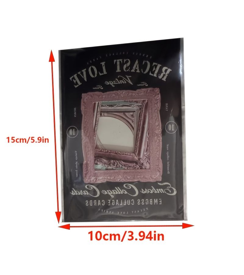 10Pcs Vintage Photo Frames Scrapbooking Paper Assorted Shapes Colors Embossed Craft Journal Album - Image 3