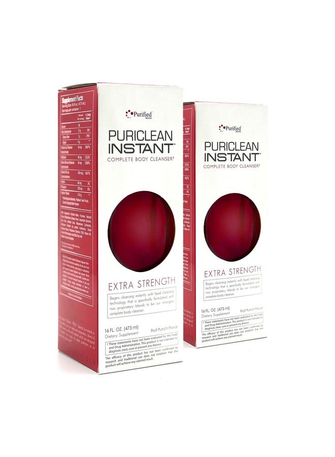 Wellgenix Puriclean Instant Complete Body Cleanser, 16 Fl Oz Fruit Punch, Premium Extra Strength Herbal Cleanse Detox Drink (2 Pack) - Image 1