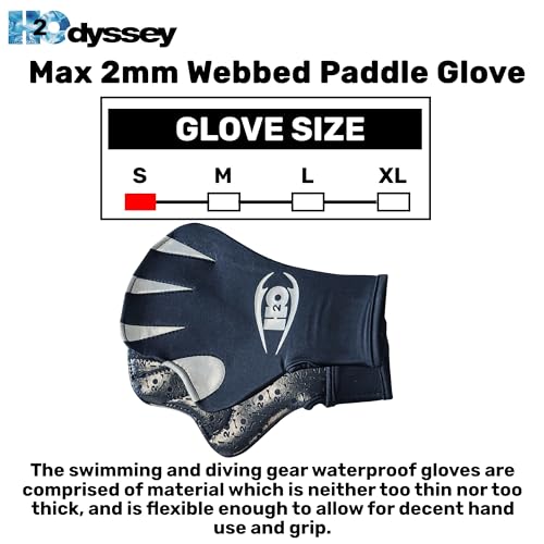 H2ODYSSEY Paddle Gloves - Webbed Gloves with Strap - Sharkskin Palm Grip - Thermal Dive Gear to Keep Hand Warm - for Surfing, Diving and Swimming (Large) - Image 5