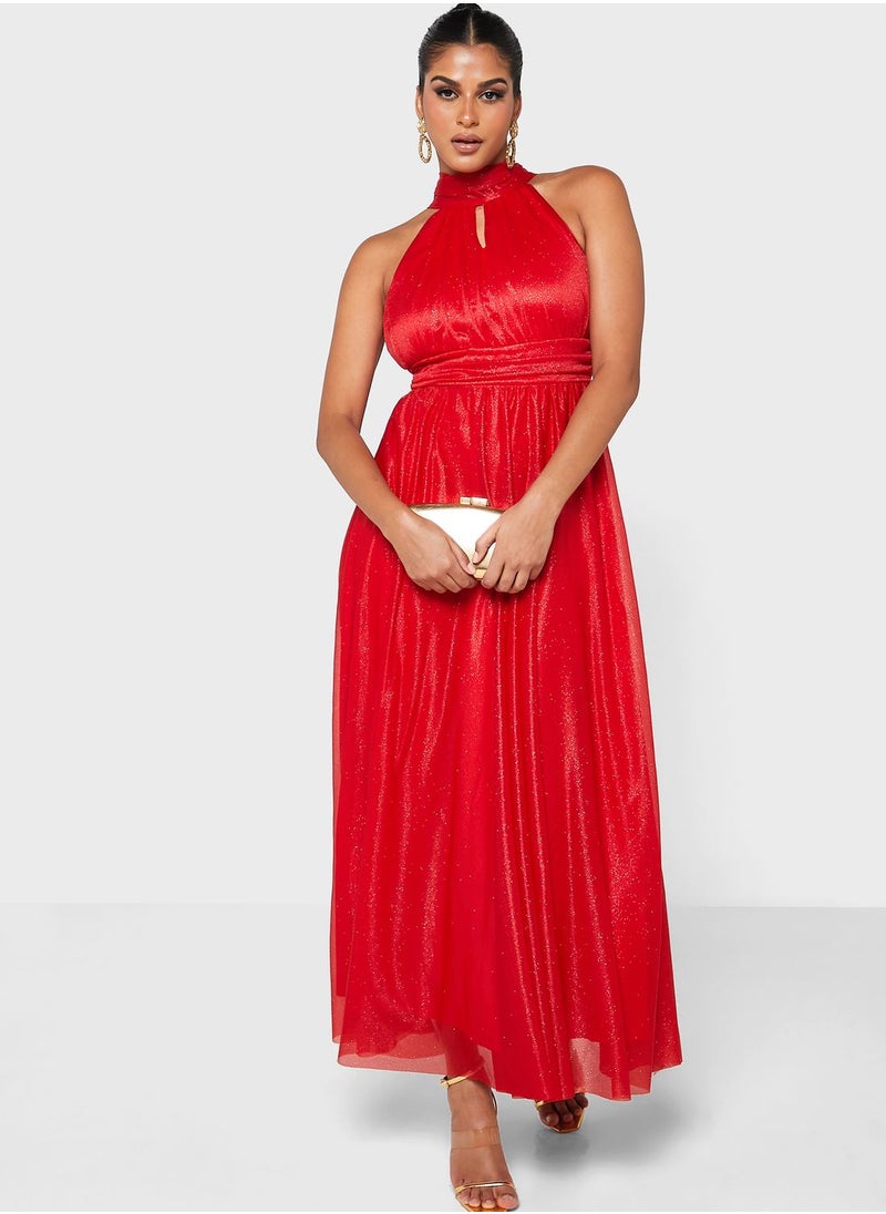Ella Limited Edition - Halter Neck Shimmer Dress - Image 1