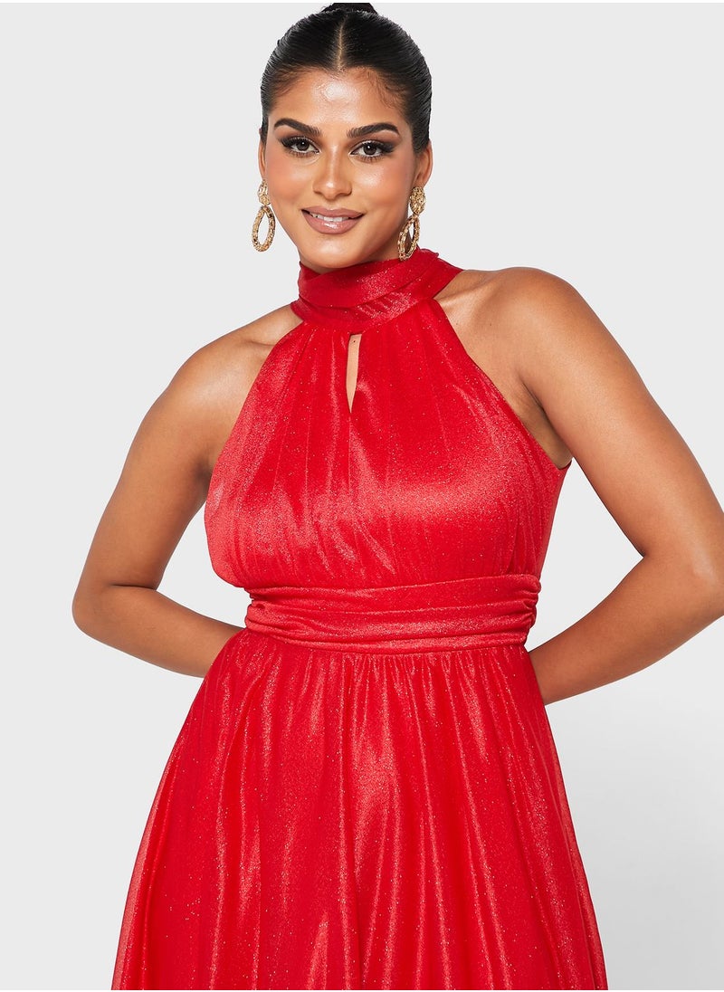 Ella Limited Edition - Halter Neck Shimmer Dress - Image 1