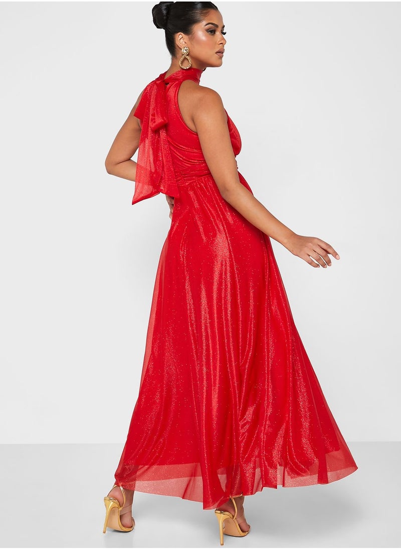 Ella Limited Edition - Halter Neck Shimmer Dress - Image 1