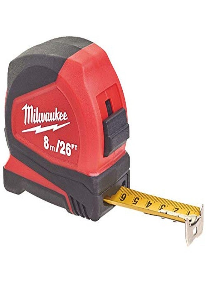 Milwaukee 4932459596 8m/26ft Pro Compact Tape Measure, Red - Image 2