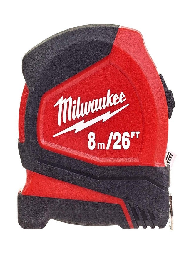 Milwaukee 4932459596 8m/26ft Pro Compact Tape Measure, Red - Image 1
