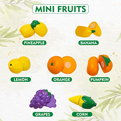 Wembley Fruits Cutting Toys for Kids Pretend Play Kitchen Toys Play Food Toys Sliceable 9Pcs for 3+ Years Boys, Girls, Kids- BIS Approved - Image 3