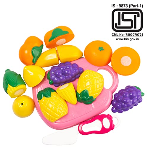 Wembley Fruits Cutting Toys for Kids Pretend Play Kitchen Toys Play Food Toys Sliceable 9Pcs for 3+ Years Boys, Girls, Kids- BIS Approved - Image 2