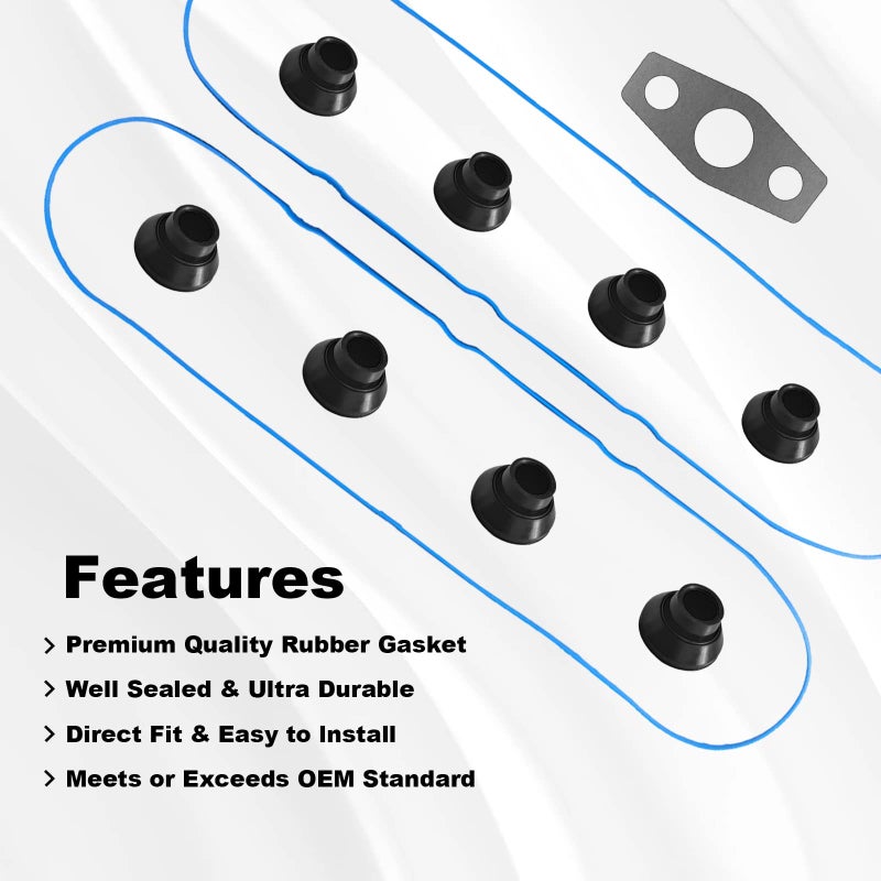 stymart Valve Cover Gasket Set Compatible with Chevy Silverado, Suburban, Tahoe, Trailblazer, GMC Sierra, Yukon, Envoy, Cadilac Escalade, for 4.8L 5.3L 6.0L 6.2L Ls Replace VS50504R1 - Image 3