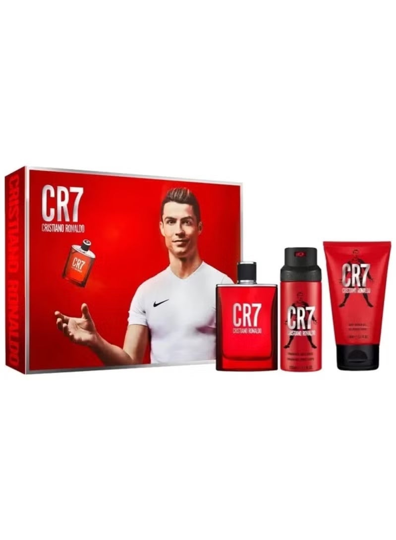 كرستيانو رونالدو مجموعة هدايا كريستيانو رونالدو CR7 100 مل ماء تواليت + 150 مل جل استحمام + 150 مل بخاخ للجسم - Image 1