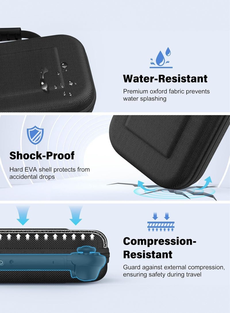 Manhua Nintendo Switch 2 (2025) 7.9-inch gaming console storage case,hard shell travel portable bag with 10 game card slots and accessory pockets,lightweight scratch resistant protection (black) - Image 4