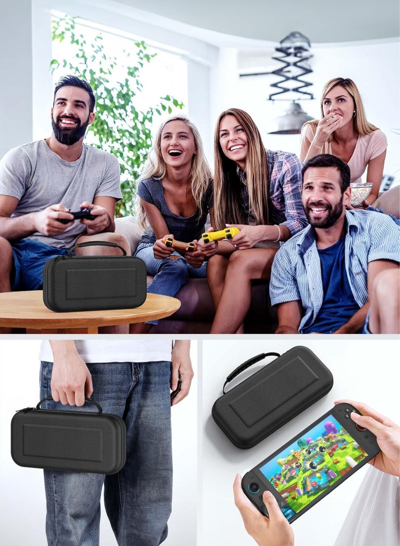 Manhua Nintendo Switch 2 (2025) 7.9-inch gaming console storage case,hard shell travel portable bag with 10 game card slots and accessory pockets,lightweight scratch resistant protection (black) - Image 5
