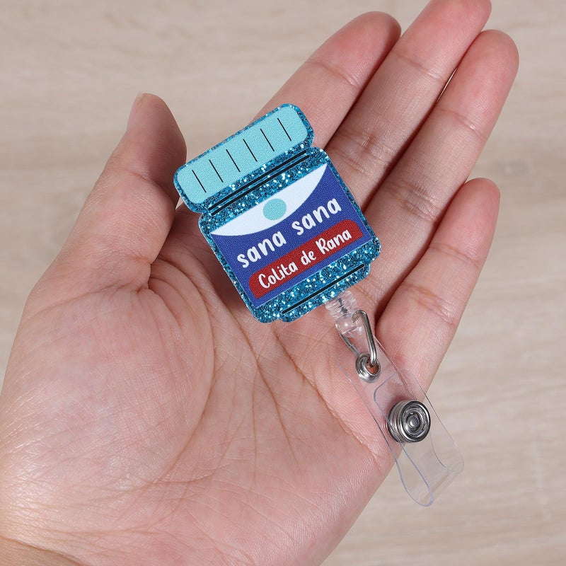 BEZTN Funny Nurse Badge Reel  Sana Sana Colita De Rana Fun Badge Holder With Retractable Clip  Pediatric Badge Buddy  Nursing Student Rn Lpn Cna Ma Medical Worker Doctor Id Name Work Badge Clip Accessories - Image 5