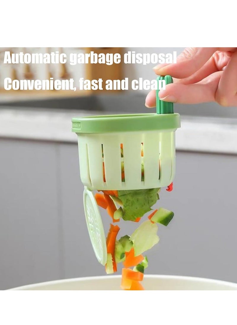 Generic - 3PCS Cactus Kitchen Sink Drain Strainer, Press Automatic Dumping Basket, Multi-Functional Home Use Sink Draining Basket Filter Net Lifting Basket, Kitchen Waste Collector Filter for Sinks (Green) - Image 1