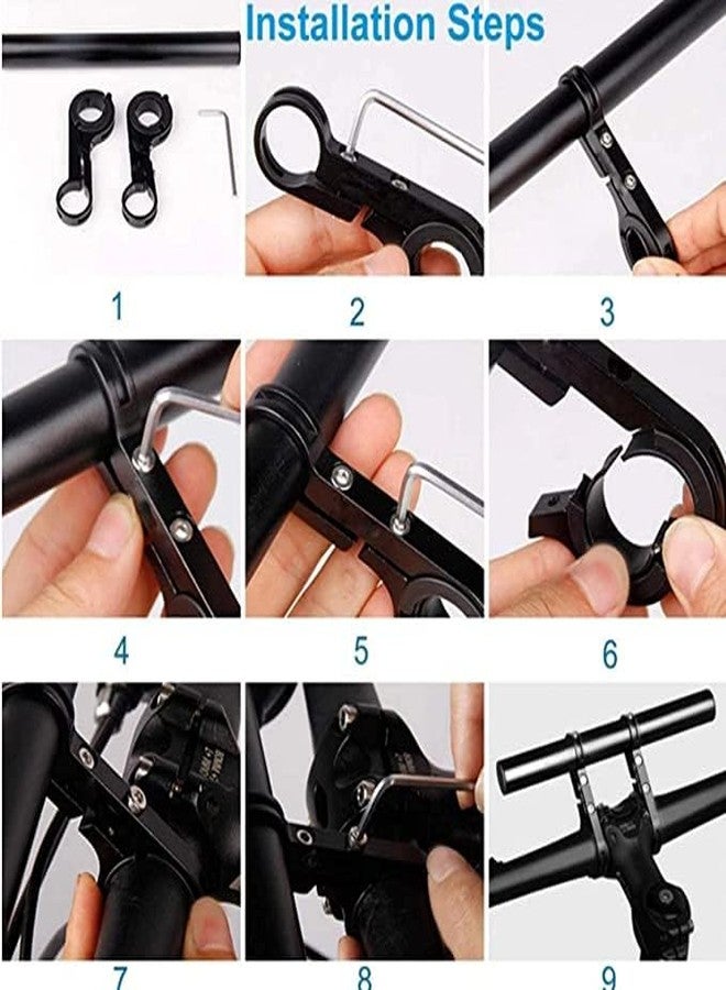 FCCRACING Bike Handlebar Extender - Front Mount Bicycle Handle Grip Light Bracket with Double Clamp, Lightweight Carbon Fiber, 31.8mm (Black) - Image 3