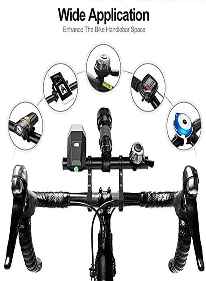 FCCRACING Bike Handlebar Extender - Front Mount Bicycle Handle Grip Light Bracket with Double Clamp, Lightweight Carbon Fiber, 31.8mm (Black) - Image 5