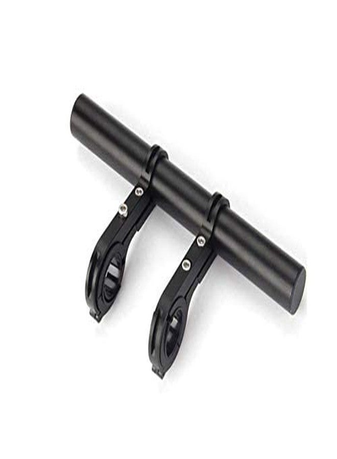 FCCRACING Bike Handlebar Extender - Front Mount Bicycle Handle Grip Light Bracket with Double Clamp, Lightweight Carbon Fiber, 31.8mm (Black) - Image 1