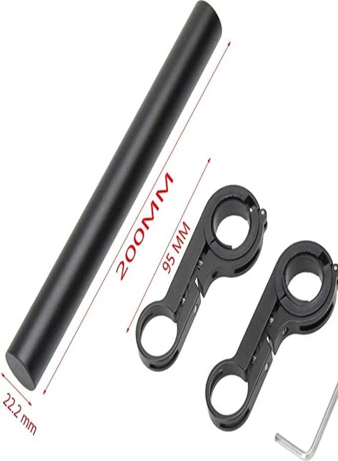 FCCRACING Bike Handlebar Extender - Front Mount Bicycle Handle Grip Light Bracket with Double Clamp, Lightweight Carbon Fiber, 31.8mm (Black) - Image 2