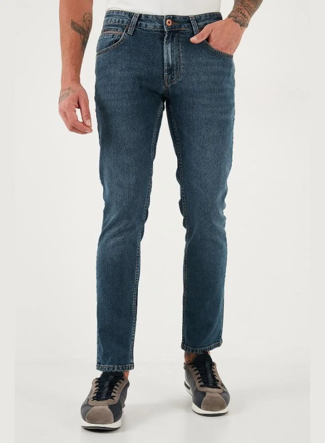 بوراتي جينز بوراتي قطن بقصة عادية وخصر عادي وساق مستقيمة للرجال