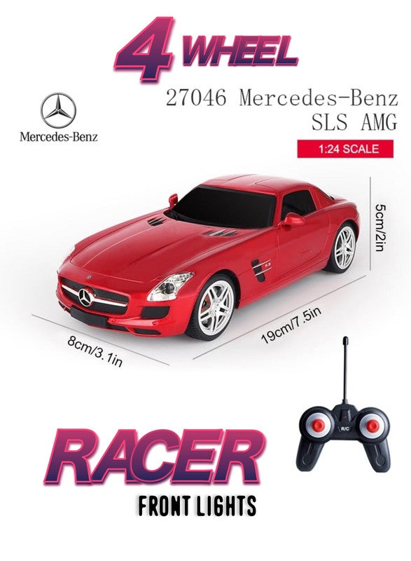 gearbox سيارة سباق تحكم عن بعد مرسيدس-بنز SLS AMG Kool Speed 1:24 للأطفال 3 سنوات وما فوق (أحمر) - Image 2