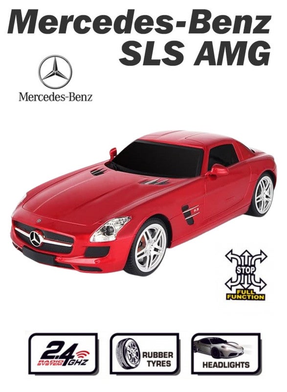 gearbox سيارة سباق تحكم عن بعد مرسيدس-بنز SLS AMG Kool Speed 1:24 للأطفال 3 سنوات وما فوق (أحمر) - Image 3