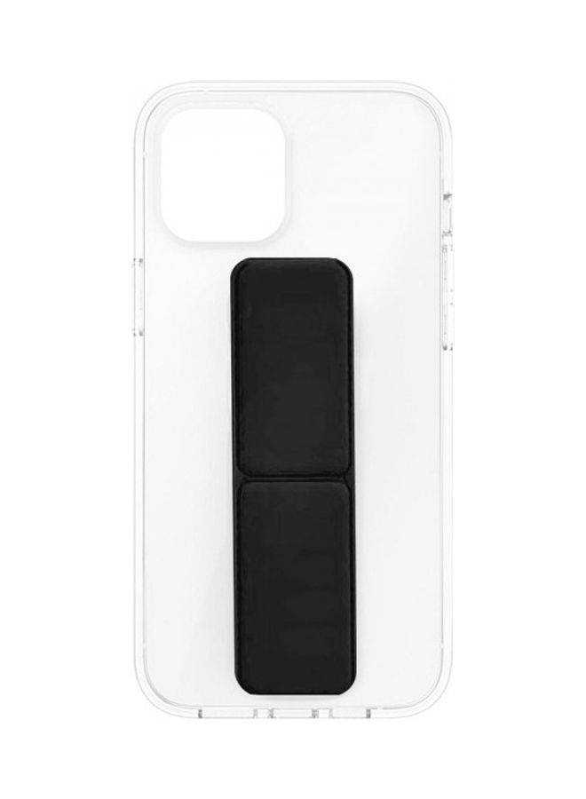 Protective Hand Grip Finger Strap Stand Case Cover for iphone 13 Black/Clear - Image 2