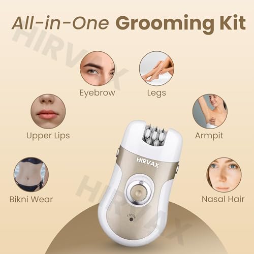 HIRVAX Mini Portable Electric Body Shaver | Cordless Smooth & Silky 4-in-1 Epilator for Long-Lasting Hair Removal from roots | Rechargeable Body Epilator and Shaver for Women Facial Hair Remover Machine | Bikini Trimmer |(MULTI) - Image 5