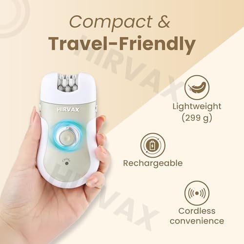 HIRVAX Mini Portable Electric Body Shaver | Cordless Smooth & Silky 4-in-1 Epilator for Long-Lasting Hair Removal from roots | Rechargeable Body Epilator and Shaver for Women Facial Hair Remover Machine | Bikini Trimmer |(MULTI) - Image 3