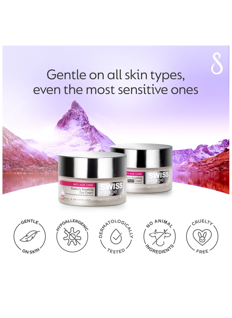 SWISS image - Anti Age 36+ Elasticity Boosting Day Cream & Night Cream Special Offer Pack 2 X 50ml, W/ SPF Filter, Collagen Boosting - Image 1
