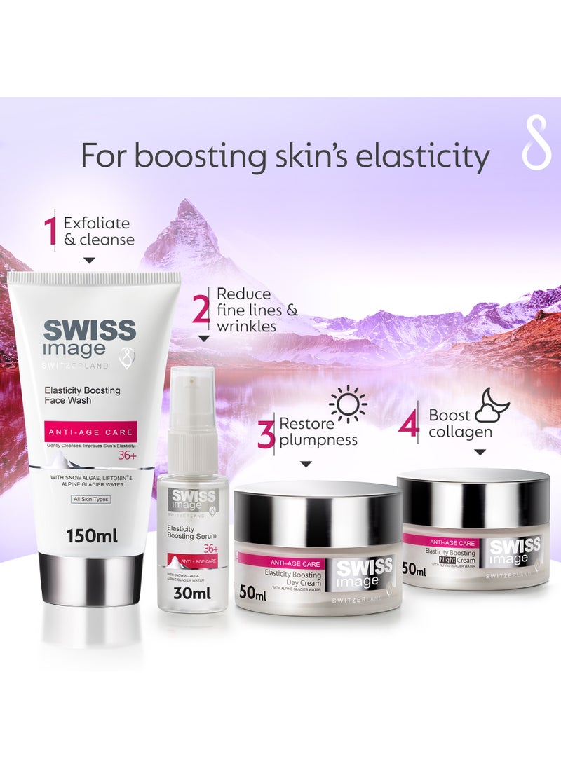 SWISS image - Anti Age 36+ Elasticity Boosting Day Cream & Night Cream Special Offer Pack 2 X 50ml, W/ SPF Filter, Collagen Boosting - Image 1