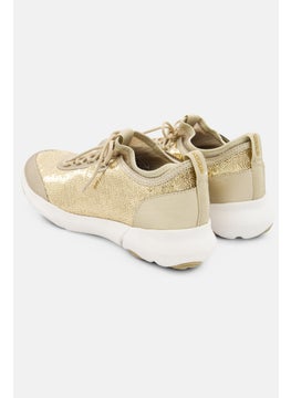 GEOX Women Lace Up Casual Shoes, Gold  - Image 2
