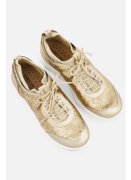 GEOX Women Lace Up Casual Shoes, Gold  - Image 4