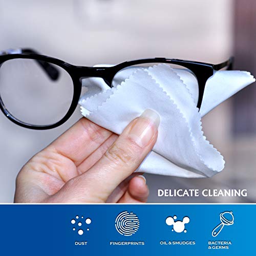 AAwipes Eyeglasses Cleaning Cloth Microfiber Cleaning Cloths 30 Pack for Cleaning Glasses, Lenses, Phones, Screens, Camera,Silverware, Any Other Delicate Surfaces (6"x7", 10 White + 20 Dark Grey) - Image 3
